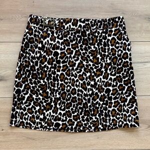 J. Crew Corduroy Cheetah Print Skirt Size 6